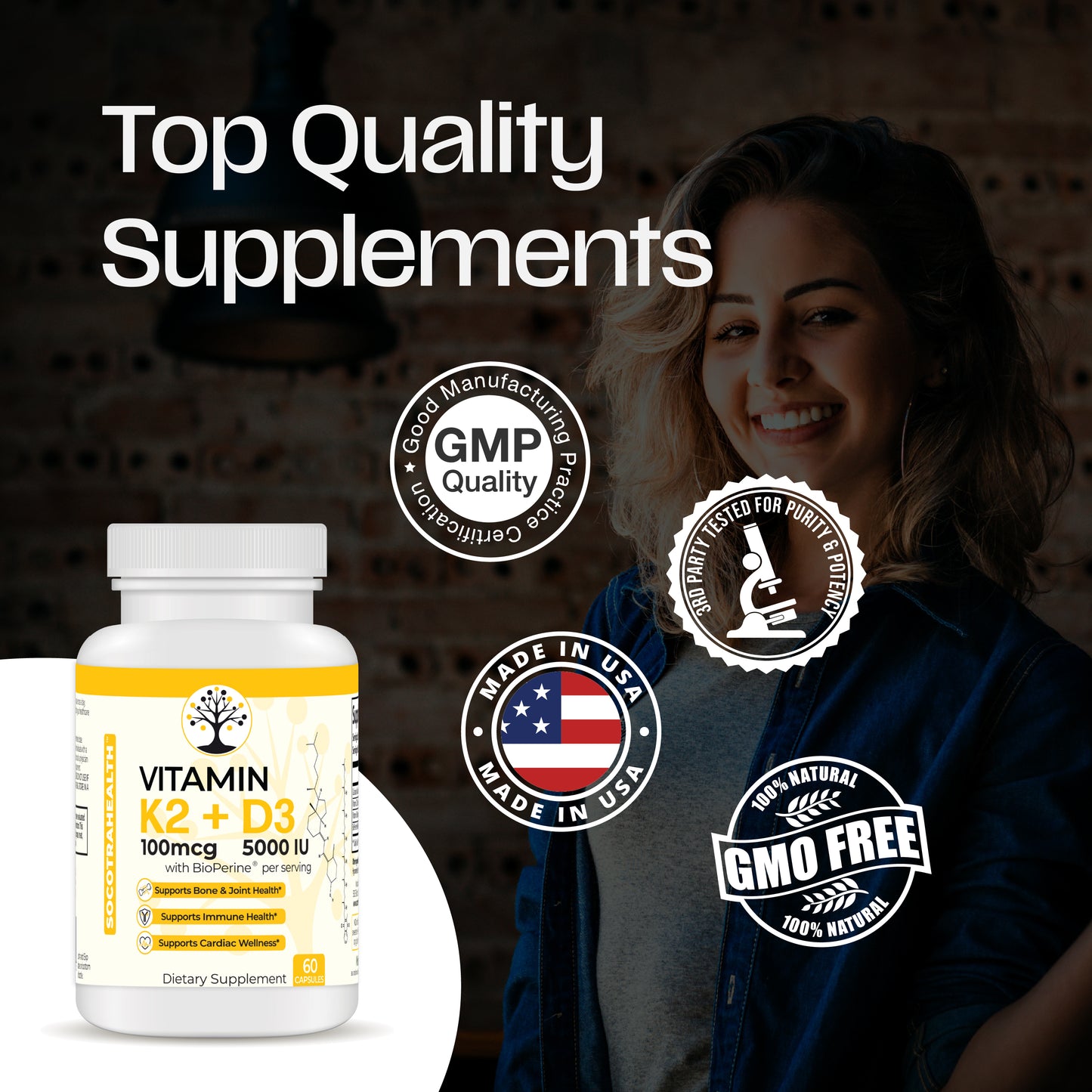 Vitamin K2 + D3 100mcg/5000 IU