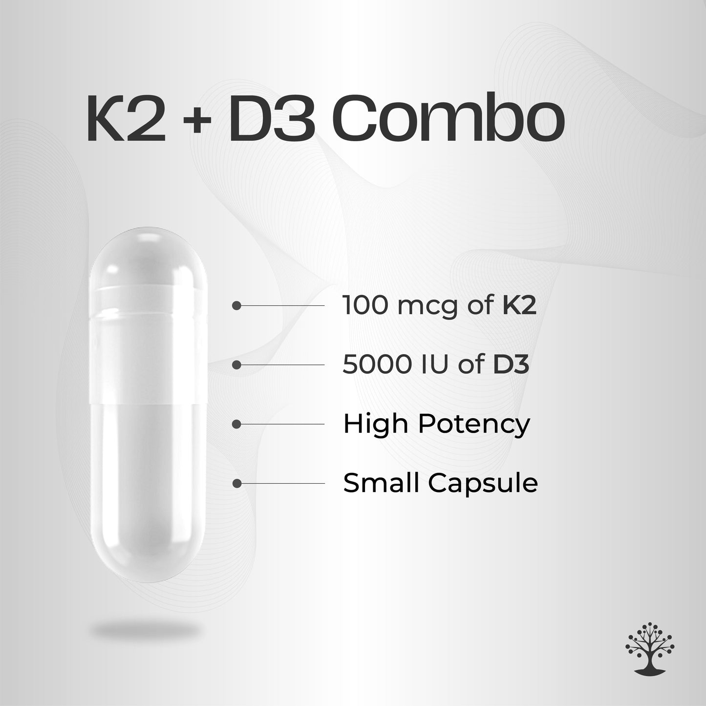 Vitamin K2 + D3 100mcg/5000 IU